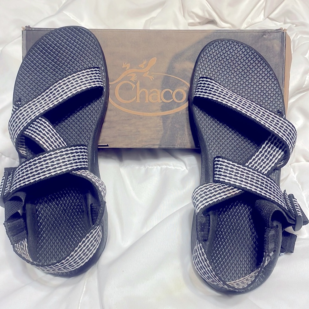 Chacos, size 11 USA, worn once or twice! Black & white